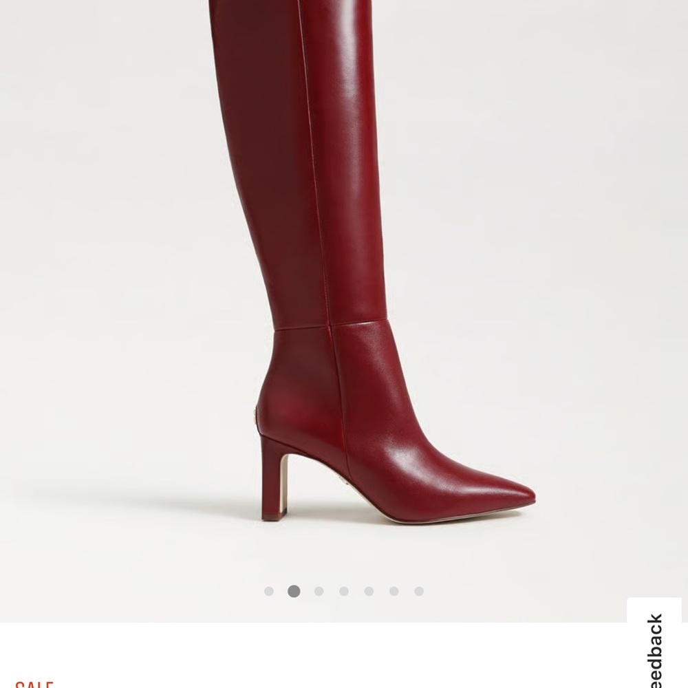 Sam Edelman Sylvia Knee High Boot red leather - Picture 2 of 16